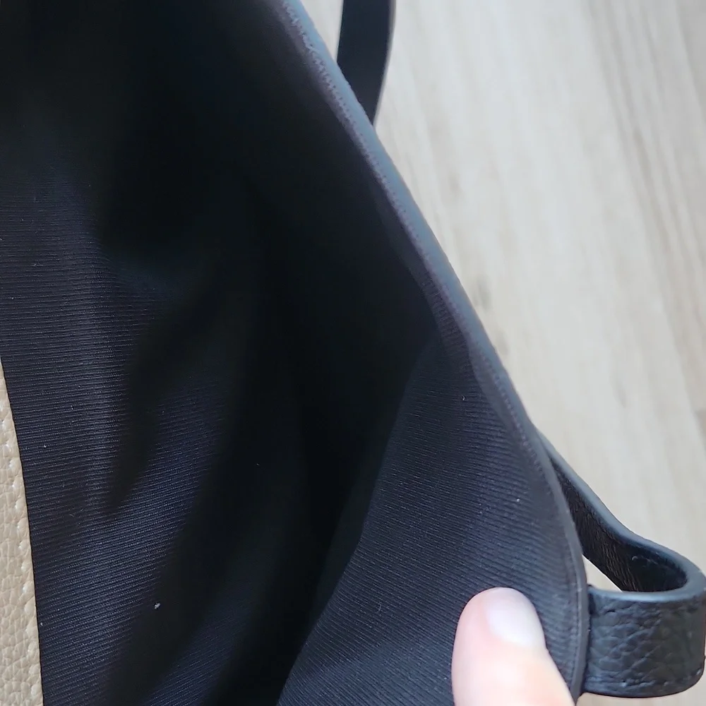 Furla Black and Beige Leather Tote Bag